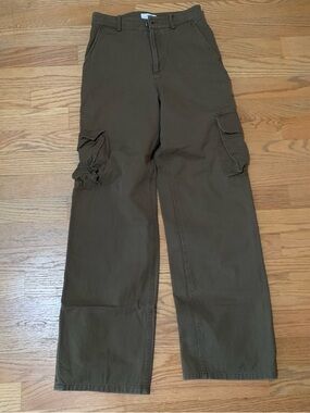 & Other Stories Green Wide-Leg Cargo Pants